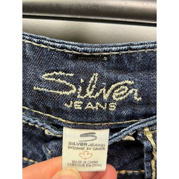 Silver cropped/Capri Jeans Juniors 5 McKenzie thick stick flap pockets Denim - Picture 3 of 10